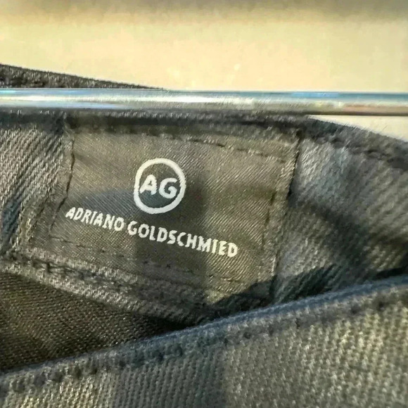 AG Adriano Goldschmied black leather look jeans. Zipper on front pockets size 26 - Picture 4 of 13